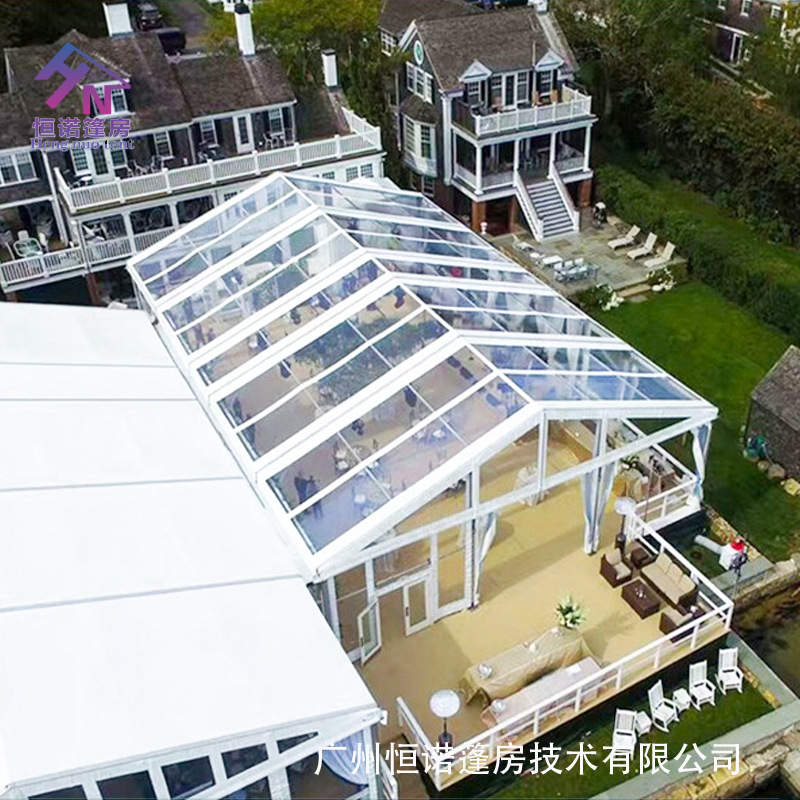 厂家供应户外大型铝合金活动婚庆篷房PVC透明防火阻燃婚宴帐篷