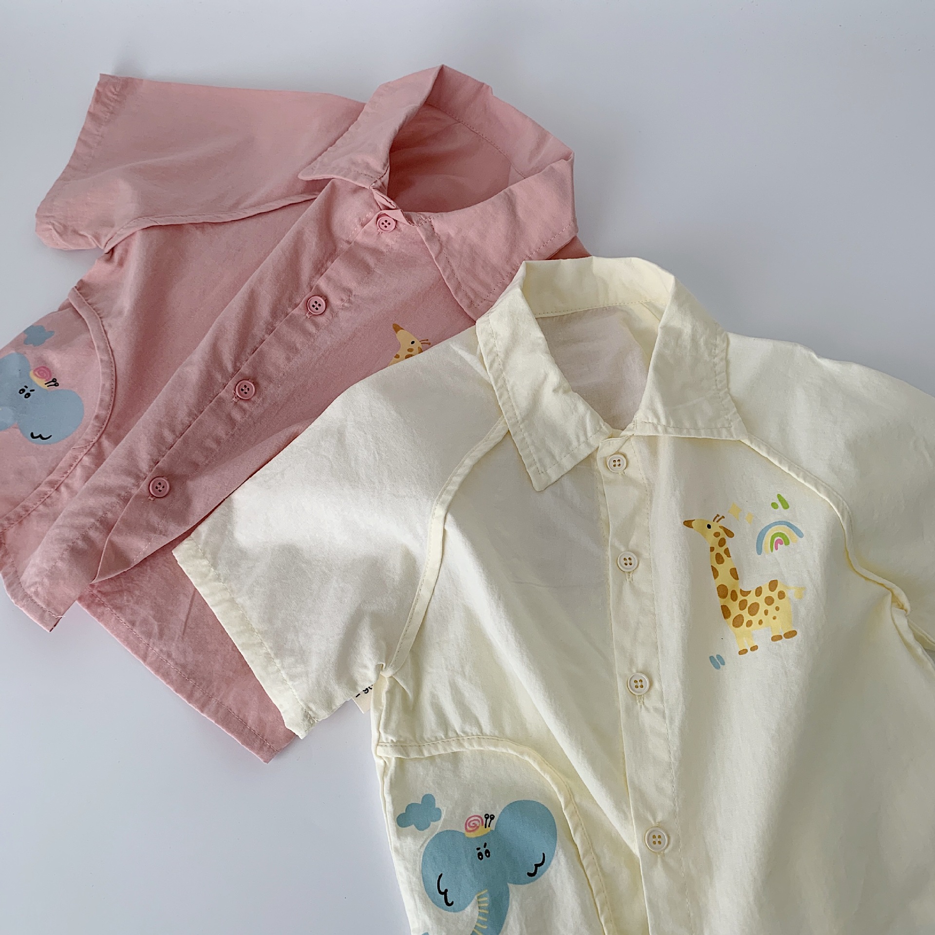 [Oferta especial todos los días 23.99] Camisa para niños Maibao estilo de verano para hombres y mujeres coreanos camisa de manga corta de dibujos animados para bebés marea