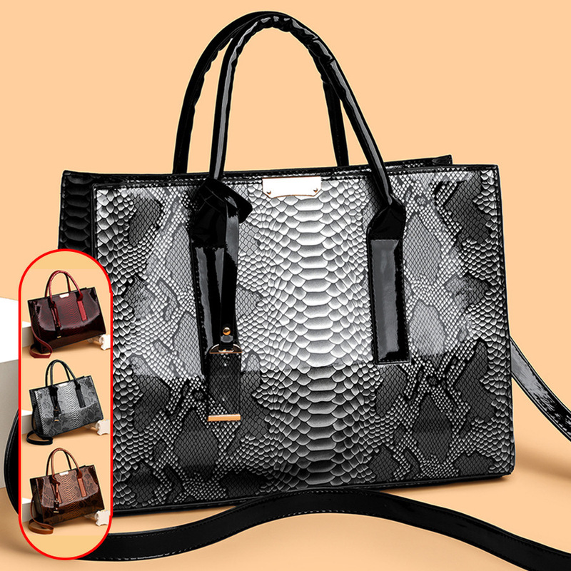 Cross-Border European and American New Snake Pattern Simple Foreign Trade Handbag Large Capacity Fashion Classic Versatile Shoulder Crossbody Women's Bag
