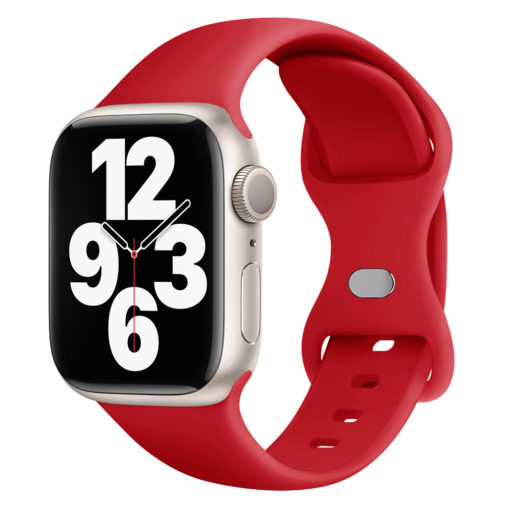 Aplicable AppleWatch Butterfly Buckle Silicone Deportivo correa de reloj Iwatch9876 generación / se inteligente