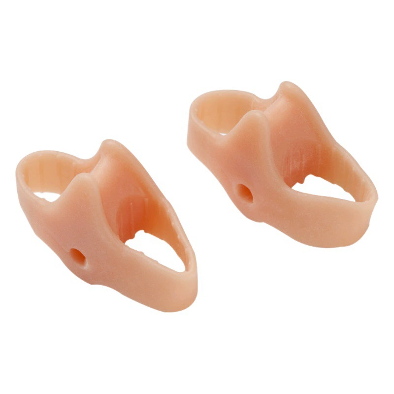 Улучшенный силиконовый разделитель для пальцев ног при вальгусной деформации и перекрещивающихся пальцах, с двойным отверстием, мягкий корректор для пальцев ног