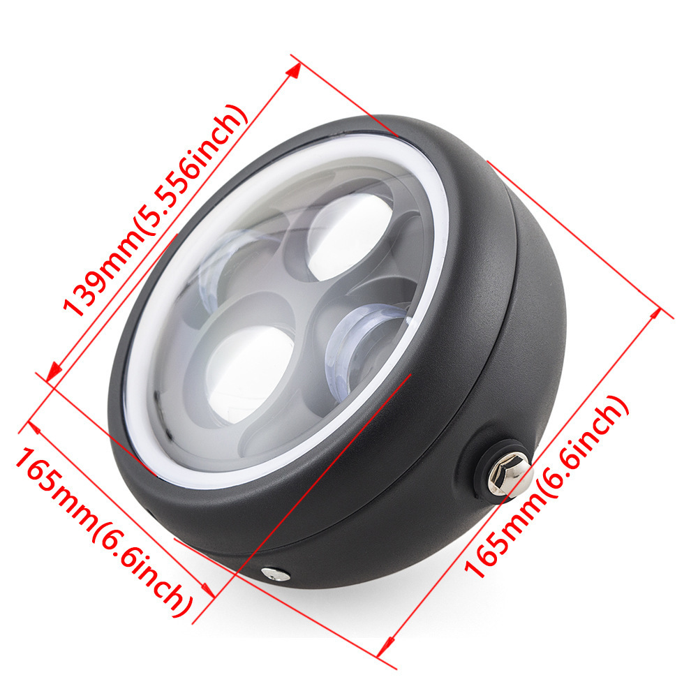 Motuoche 6.5 inch Motorcycle Headlight with Shell LED Spotlight for Electric Motorcycle (Motorcycle headlights, headlights) - 65-inch-modified-headlight-with-shell