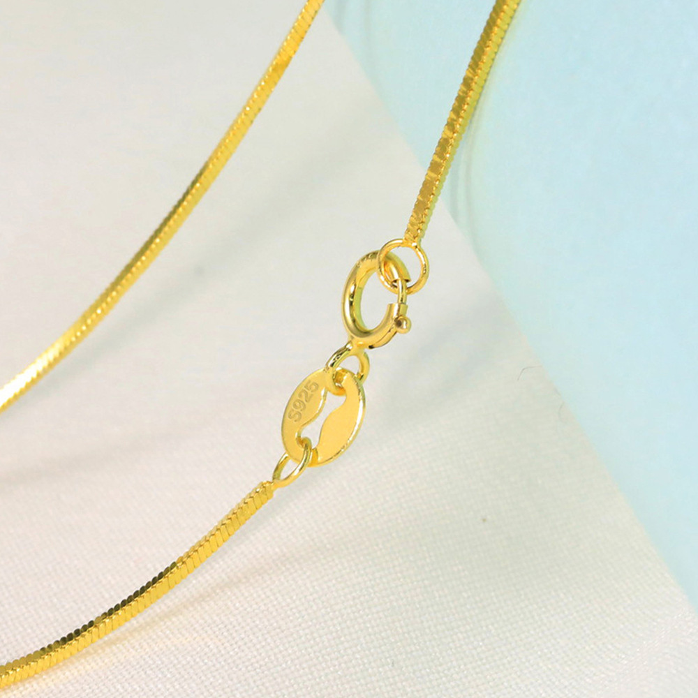 5g Weight Necklace Classification 1 Piece Quantity Daily, Date Occasion 925 Sterling Silver Material Geometric, Solid Color Pattern Women's Gender Plating Design Simple Style Style 925 Sterling Silver Plating Geometric Solid Color Necklace 9