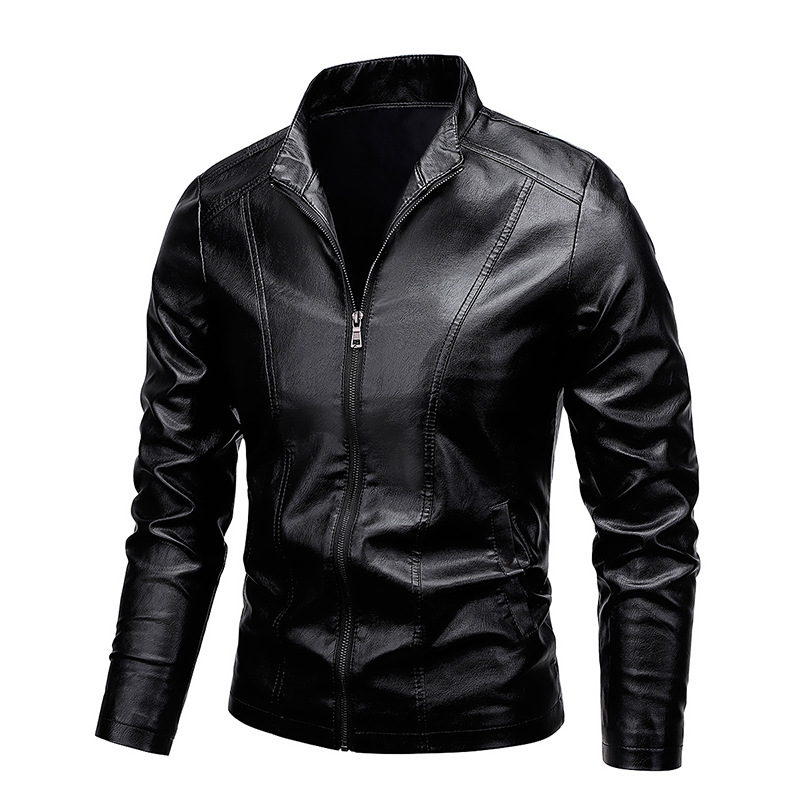 Cross-border nueva chaqueta de cuero casual de hombre chaqueta de cuero suelta chaqueta de cuero chaqueta chaqueta de cuero chaqueta de locomotora de comercio exterior de hombre chaqueta de cuero