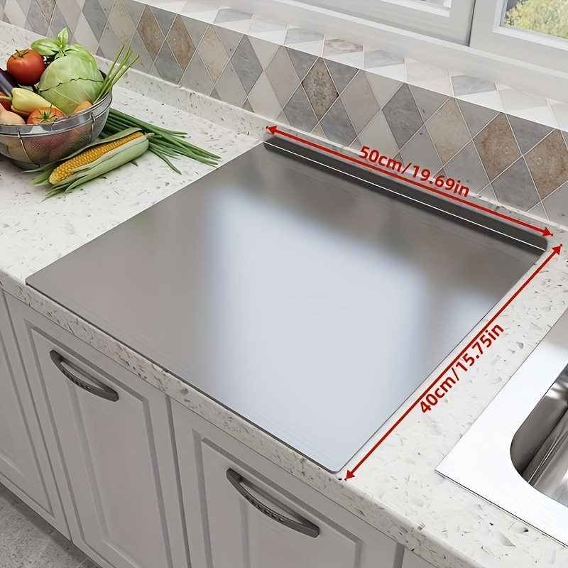 Cross-border 304 tablero de acero inoxidable antideslizante grueso tablero de corte de verduras tablero de corte doméstico tablero de corte de escritorio grande tablero de corte
