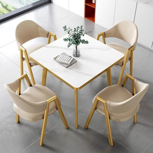 Simple Negotiation Reception Table and Chair Combination New Chinese Style Square Full Set of Leisure High-End Coffee Shop Small Apartment Square Table