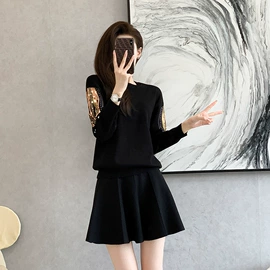 连衣裙;时尚休闲套装;女式针织衫