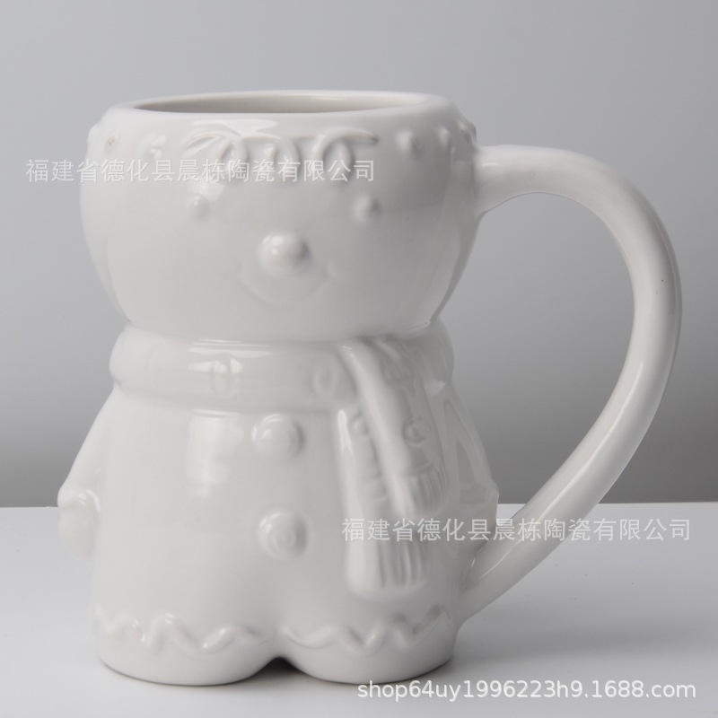 En stock cerámica Navidad hombre taza de pan de jengibre cerámica árbol de Navidad Taza de cerámica panqueque tostada cerámica taza de agua