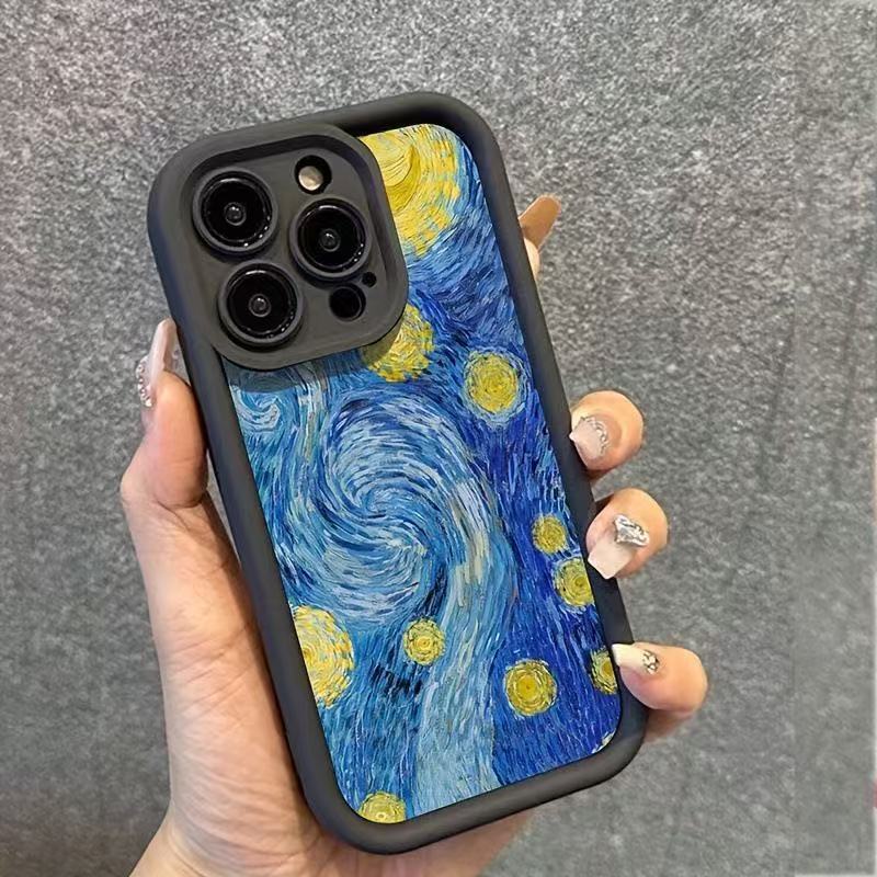 Vórtice azul personalizado para iPhone 16pro funda para teléfono móvil Apple 15 anti-caída 14/13promax nuevo 12