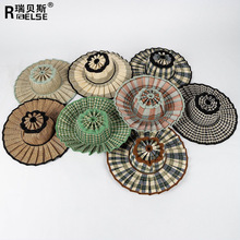 夏季ins新款时尚可折叠防晒草帽女士休闲百搭褶皱遮阳帽草编帽子