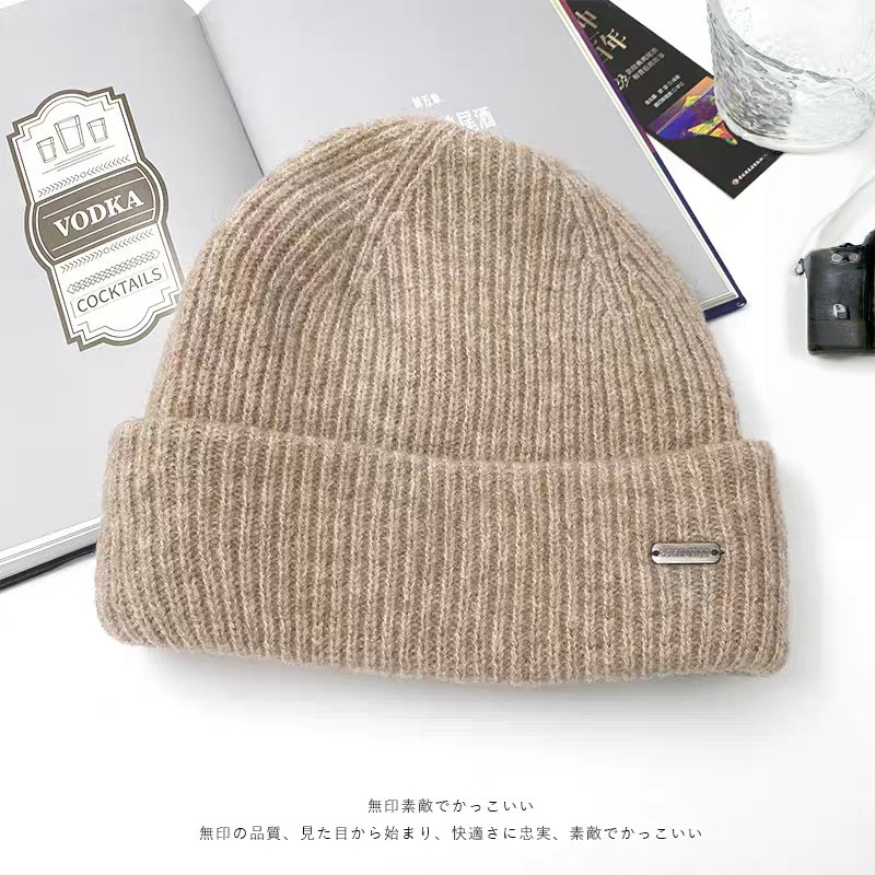 针织帽女秋冬显脸小堆堆帽大头毛线帽子秋冬护耳钢标保暖月子冷帽|undefined