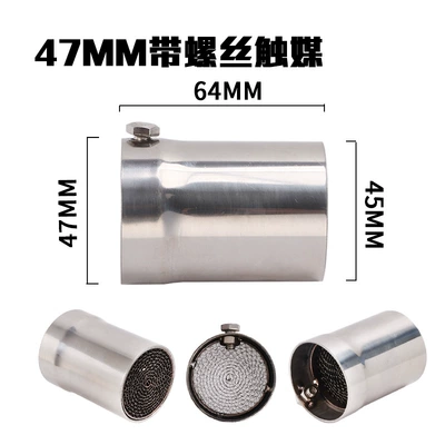 Exhaust pipe, Silencer Plug - 47mm-catalyst-with-screws