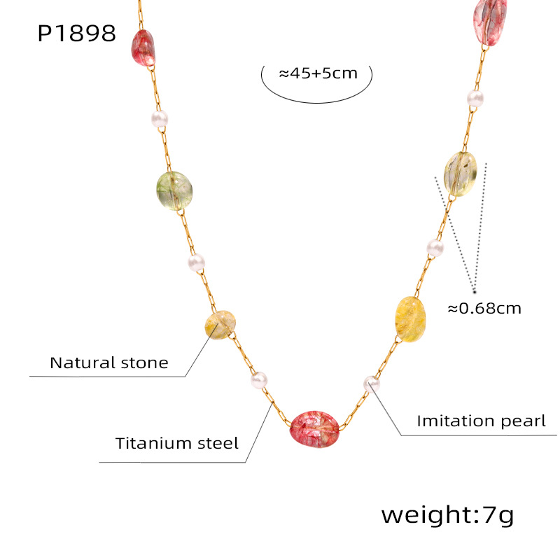 1 Piece Quantity Lady Geometric Agate Tiger Eye Titanium Steel Wholesale Pendant Necklace