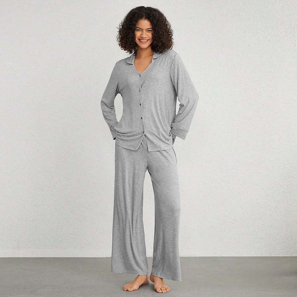Conjunto de Ropa de Casa para Mujer de 2 Piezas de Viscosa Manga Larga Pantalón Largo para Casa image 6