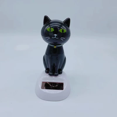 Factory direct solar doll cat car interior ornaments children's toys Wansheng series swing (Car ornaments) - black-cat