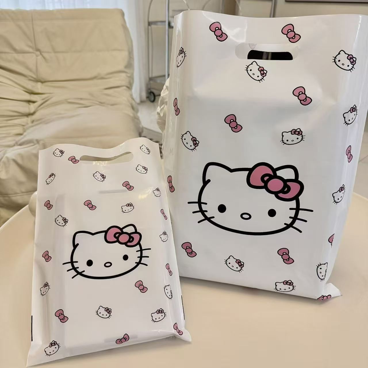 Hello kitty, linen bag, pack, handheld storage bag, Birthday gift, simple and elegant design 5