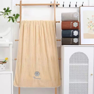 Camellia Towel Bath Towel suit Thickened Water Absorbent Adult Men's and Women's Household Couples Coral Fleece Bath Towel