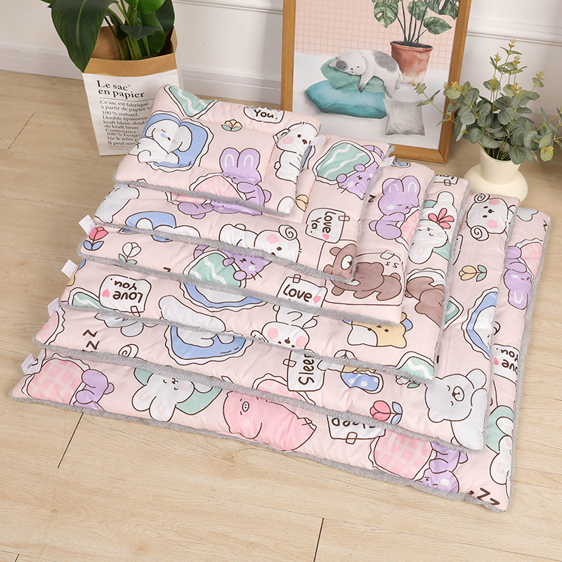 雙面兩用磨毛寵物墊四季狗狗墊子貓咪睡墊寵物籠墊兔子倉鼠通用墊