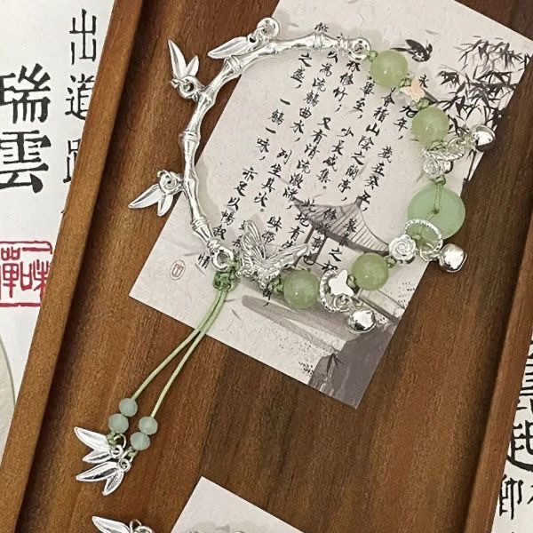 New Chinese Style Mori Style Bamboo Butterfly Beaded Bracelet Girl's Antique Niche Design High-grade Jewelry Birthday Gift