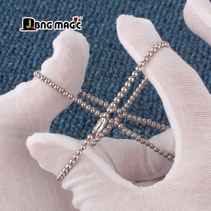 Molecular chain key chain penetrating bracelet through bead chain shuttle rubber band close-up magic props interaction Molecular chain key chain penetrating bracelet through bead chain shuttle rubber band close-up magic props interaction