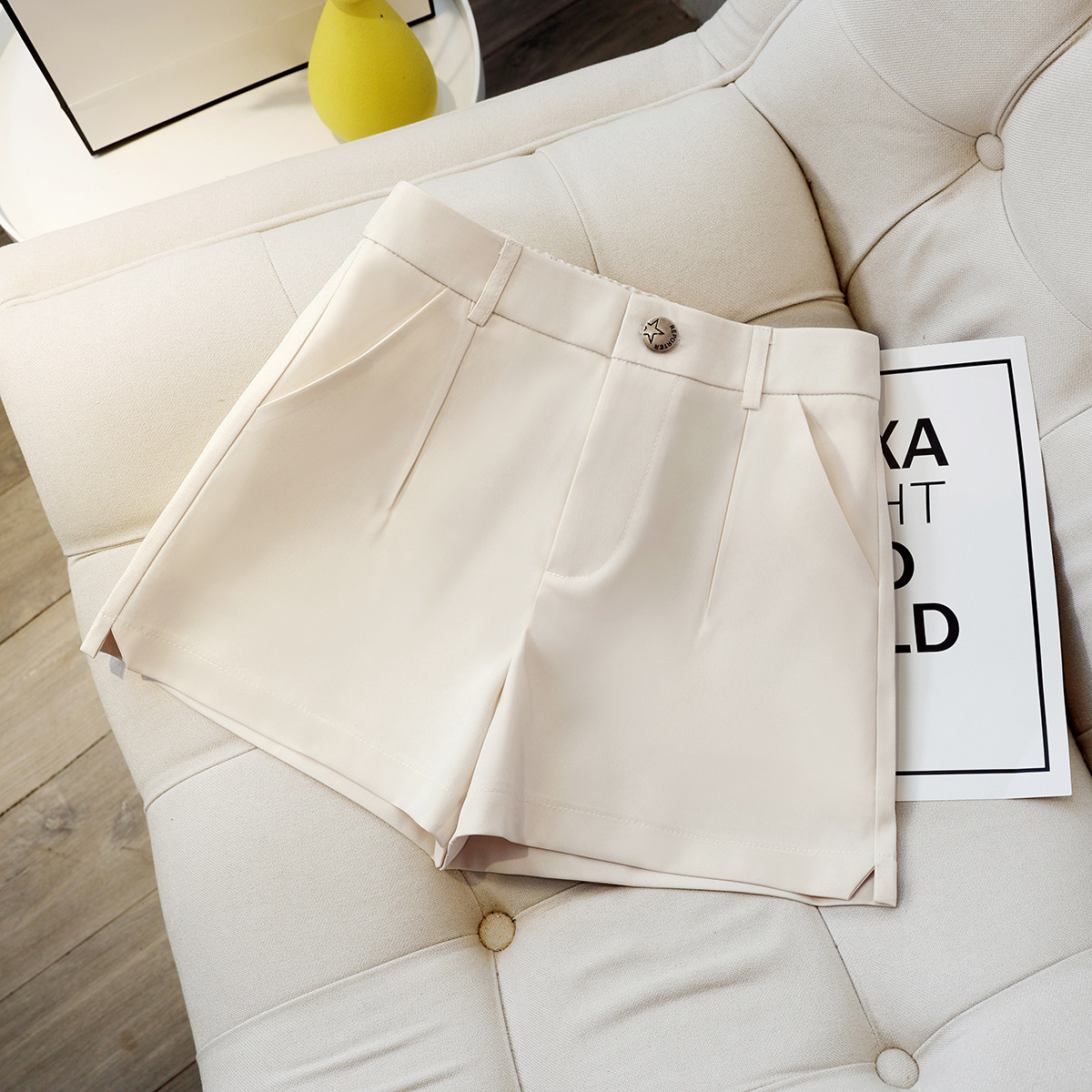 西装短裤女春夏2025新款宽松小个子高腰百搭a字阔腿裤外穿休闲裤