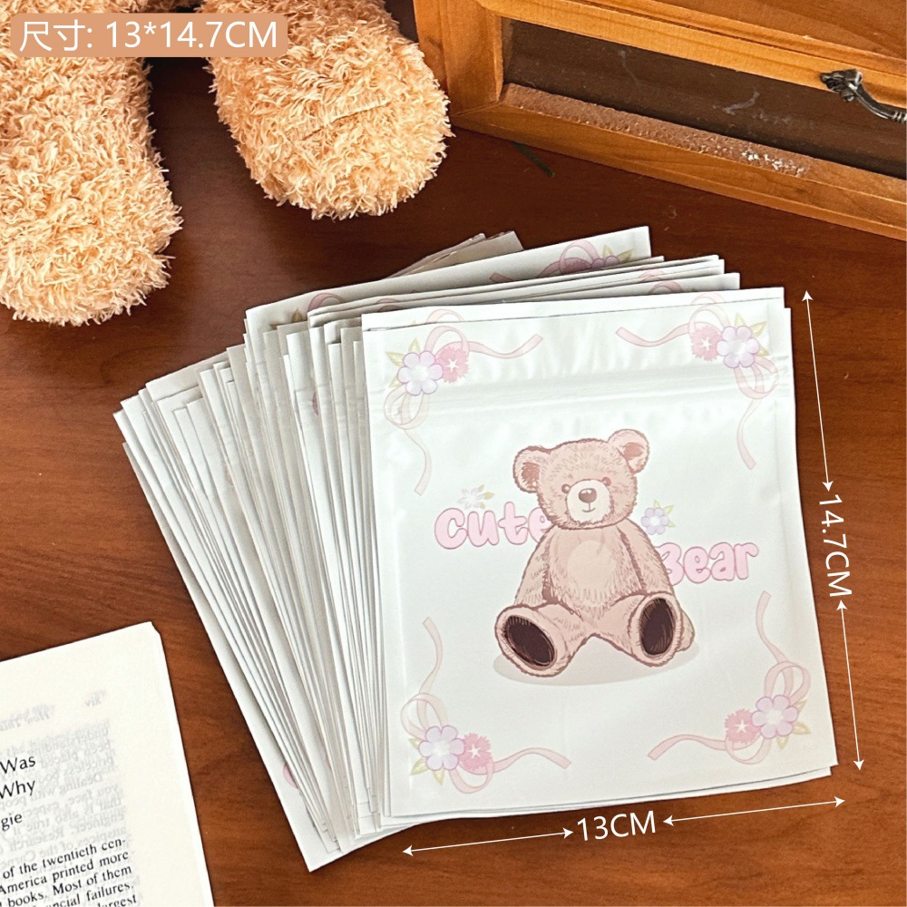 Linda caricatura autosellante bolsa de embalaje niña joyería bolsa sellada bocadillos caramelo oso galleta bolsa de almacenamiento al por mayor