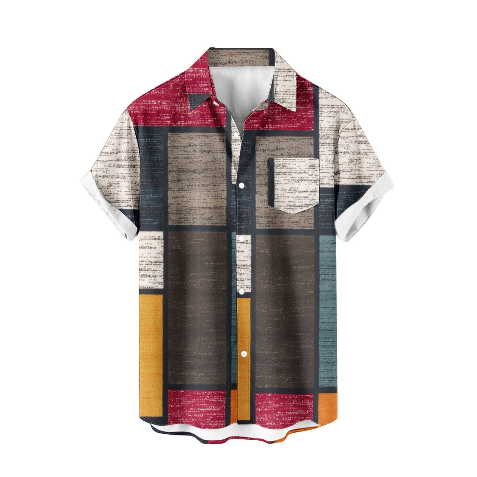 Venta caliente para hombres nueva camisa de manga corta 3D impresión digital moda casual Hawaii playa solapa para hombres