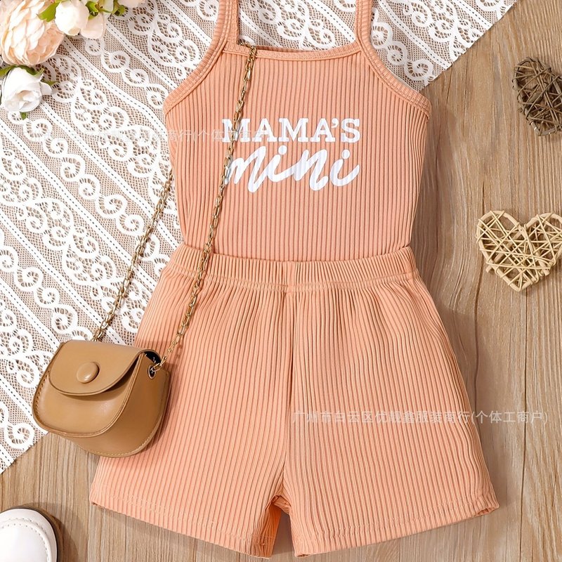 Girls' vest and shorts set ins宝宝夏季吊带裤子两件套儿童套装|undefined
