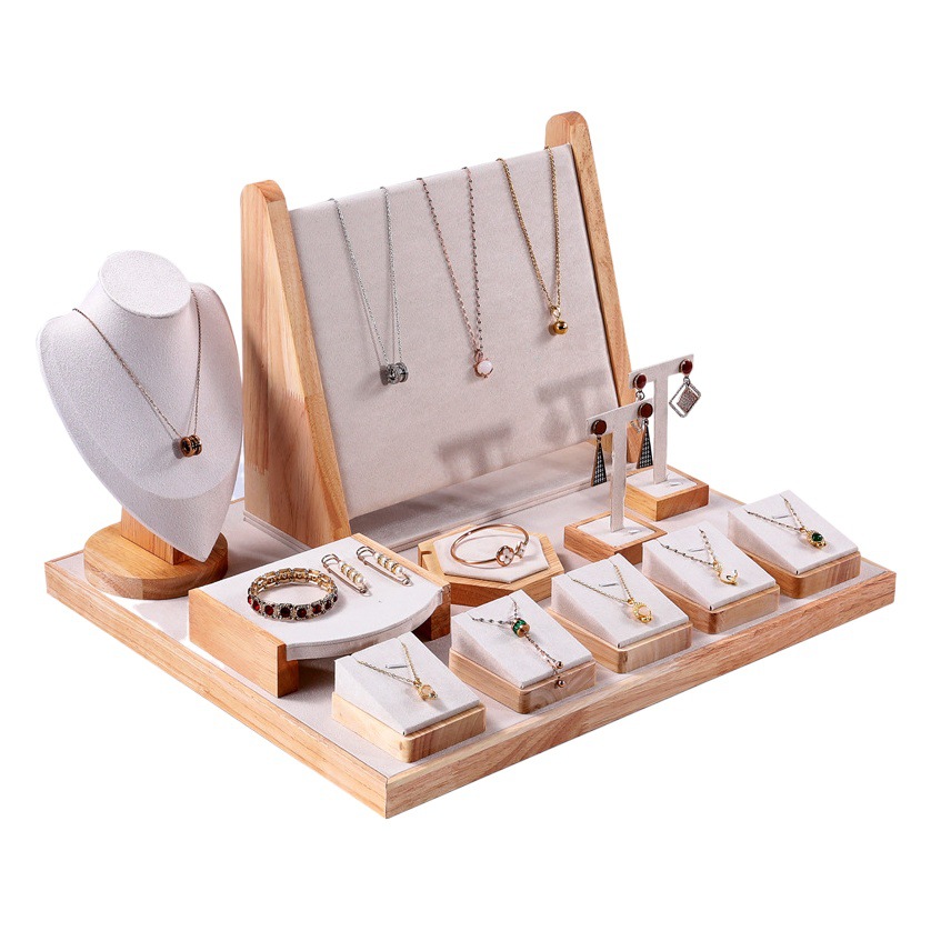 Juego de expositores de joyería al por mayor, expositor de anillos y collares, modelo de joyería, bandeja para pulseras. image 1