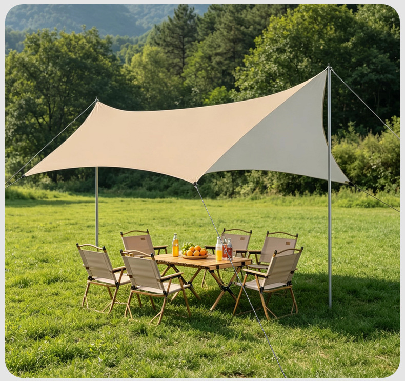Vinyl Canopy Tent Outdoor Portable Large Camping Equipment Camping Picnic Sunshade Tent Rainproof Windproof
