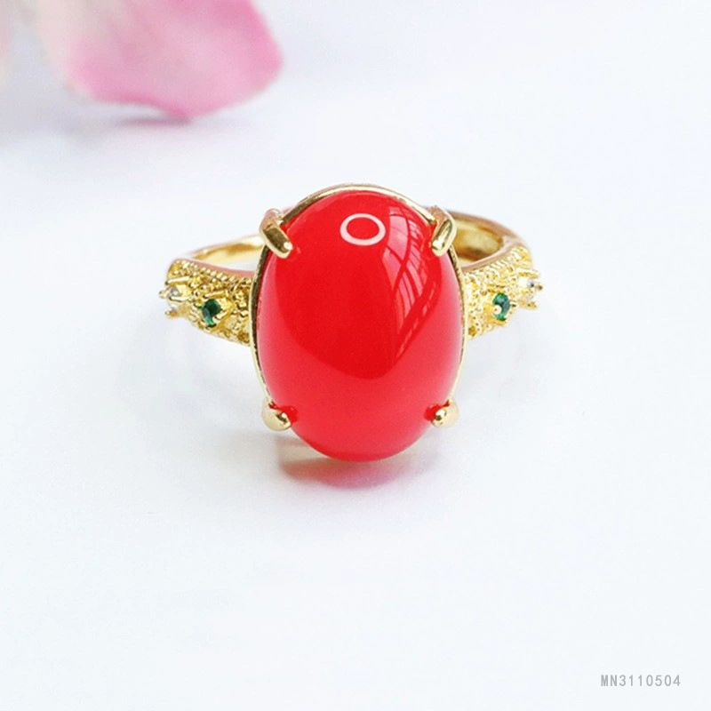 Кольцо из натурального зеленого халцедона Гуань Ю, кольцо из красного агата, кольцо из желтого халцедона, оптовая продажа и доставка напрямую с фабрики S3110504
