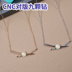 蒂芙绳结项链knot镶钻半钻打结V金CNC精工925银厚镀18K厂家批发