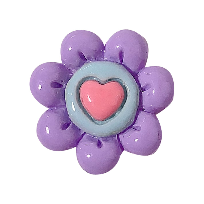 Nuevo color macarón amor flor accesorios de resina DIY adornamiento de cabello de caso de teléfono móvil agujero de hebilla de zapatos agujero material hecho a mano