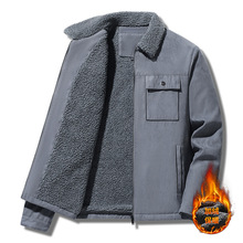 麂皮绒外套高品质男士秋冬季加绒加厚棉服羊羔绒棉衣休闲夹克保暖