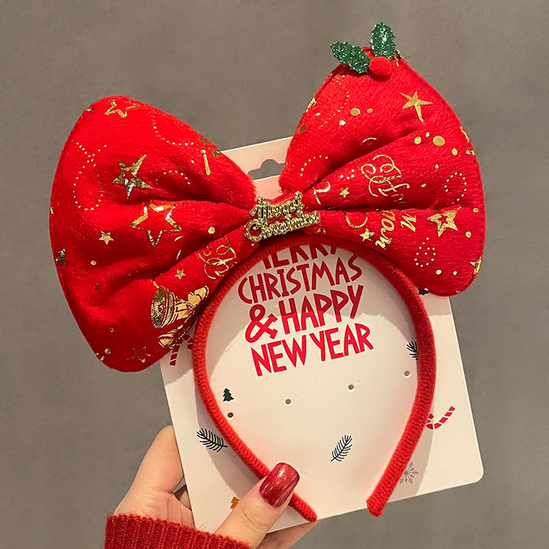 Bonito Minnie arco de cabeza de Navidad mujer dulce cabello fijación de cabello fiestas de cabello adornos de tocado