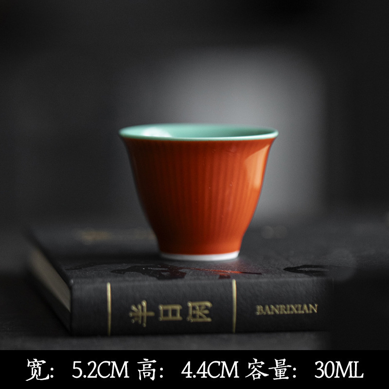 墨己故宫红内釉松石绿功夫茶具陶瓷盖碗茶壶茶杯壶承茶道配件合集|undefined