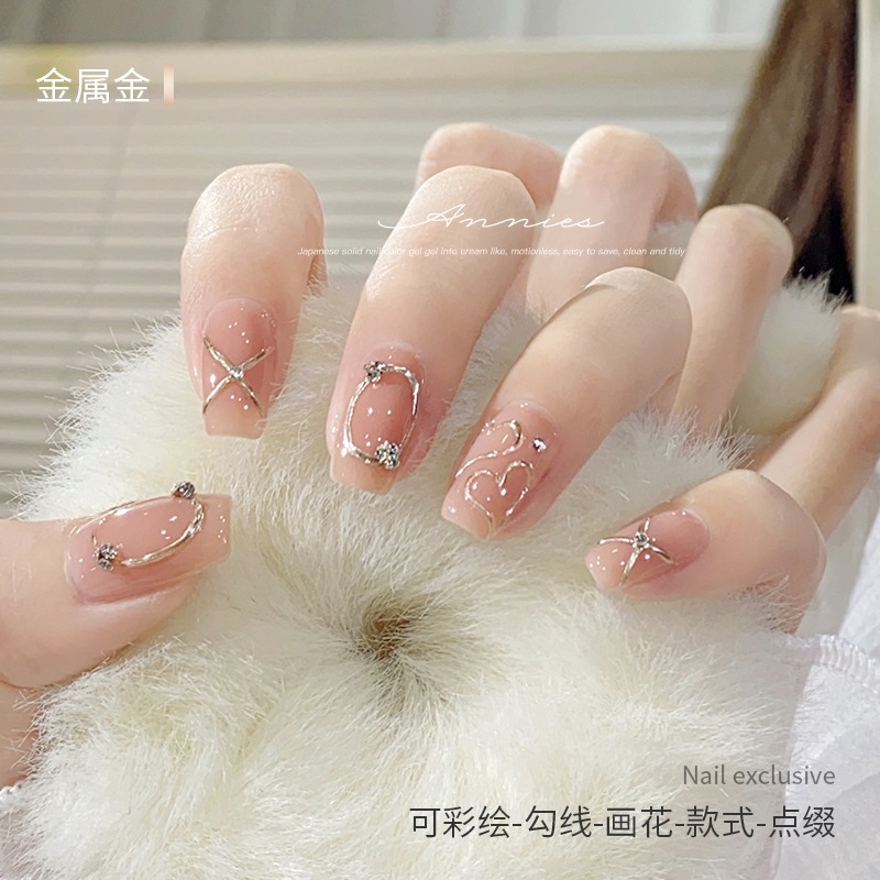 Ennishi de estilo japonés de alto brillo espejo líquido pegamento de metal Super brillante gancho de plata dorada pintado en conserva pegamento de esmalte de uñas