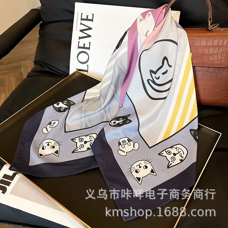 ["(Cross-border trading), fashionable silk autumn scarf, shirt, neckerchief, Korean style"]