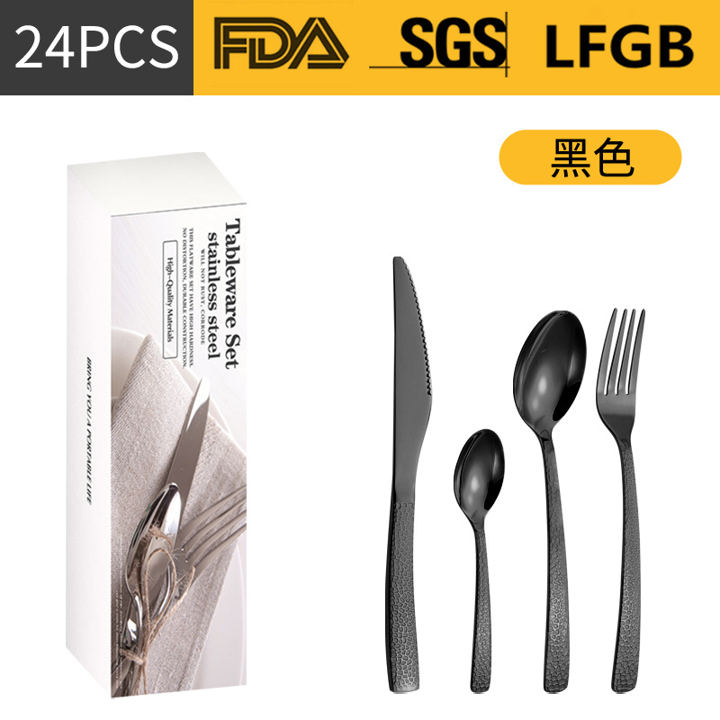 Cuchillo y tenedor de cubiertos de acero inoxidable, cuchillo y tenedor de productos transfronterizos, cuchillo y tenedor de cuchillo de filete de comida occidental, cuchillo y tenedor de cucharas