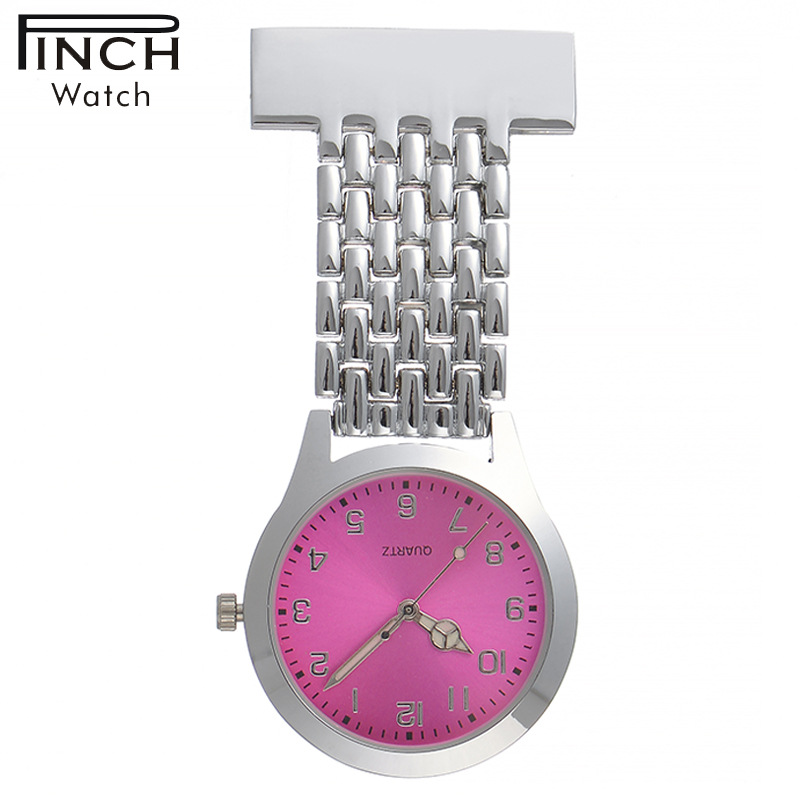 护士表金属宽链男士怀表防水简约口袋数字挂表大表盘胸表女医用表