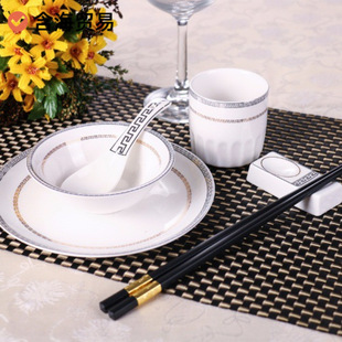 Ceramic Tableware Hotel Tableware Four-Piece Set Tableware Five-Piece Set Hotel Tableware Three-Piece Set Plate Bowl Spoon Lianyan