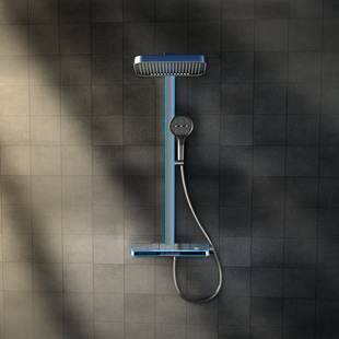 Shower suit Back Spray Hot and Cold Intelligent Digital Display Atmosphere Light All Copper Household Bathroom Gun Gray Shower Booster Nozzle