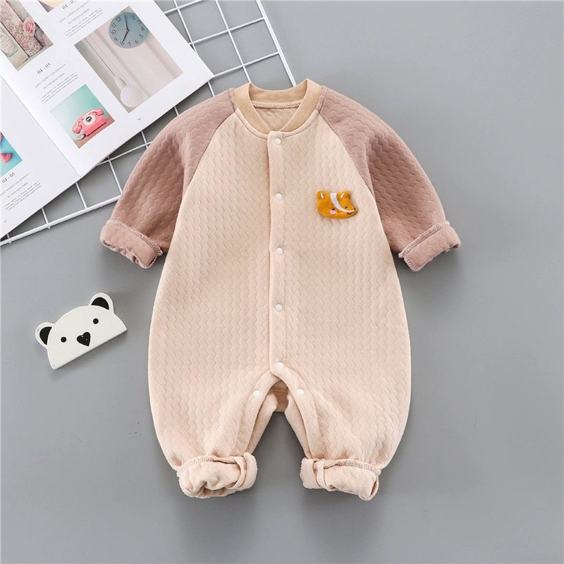 Demi-season children's bodysuit for new born, long-sleeve, cute keep warm spring overall for baby, internet celebrity