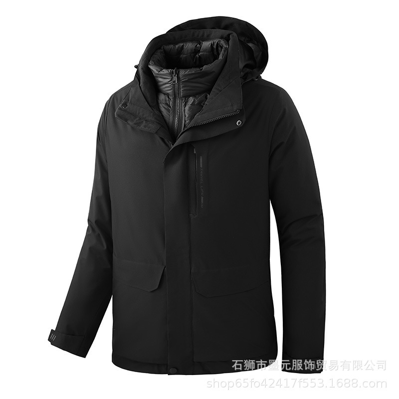 Trajes de invierno de dos piezas para hombres y mujeres al aire libre trajes de montaña 3 - en - 1 desmontables revestimiento a prueba de viento abrigo de moda