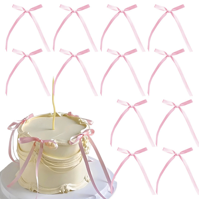 20 Pieces in Stock/Pack Ballet Style Ribbon Bow Cake Decoration DIY Accessories Decoration Christmas Atmosphere Pendant