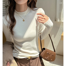 工厂秋冬季小立领内搭打底衫女2025新款磨毛仿羊绒保暖高级感上衣