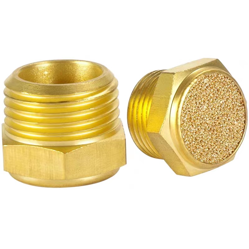 铜平头消音器 1分-1寸 气动元件电磁阀静音器