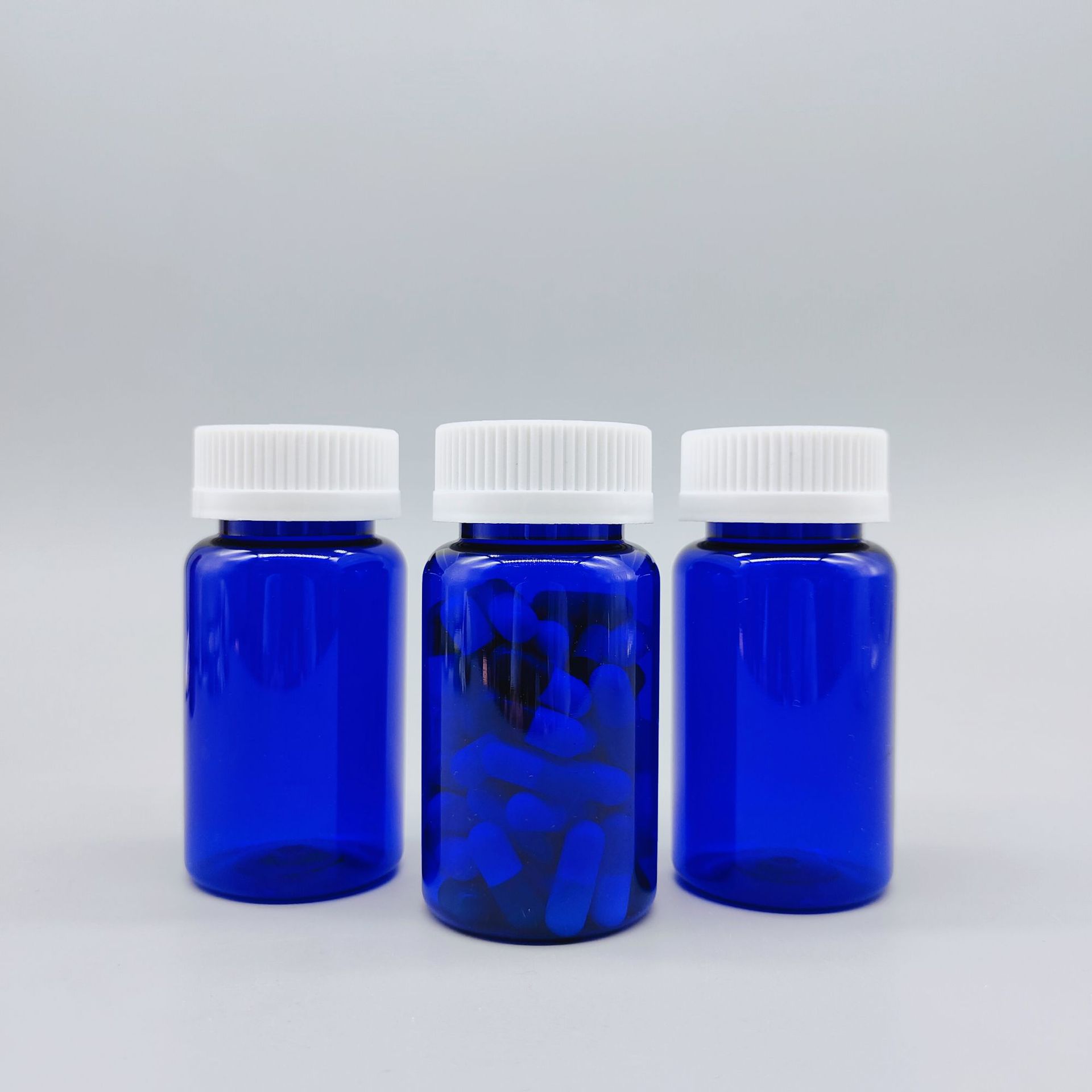 厂家供应75cc pet材质圆形保健品瓶 胶囊瓶 药丸瓶 压旋盖广口瓶