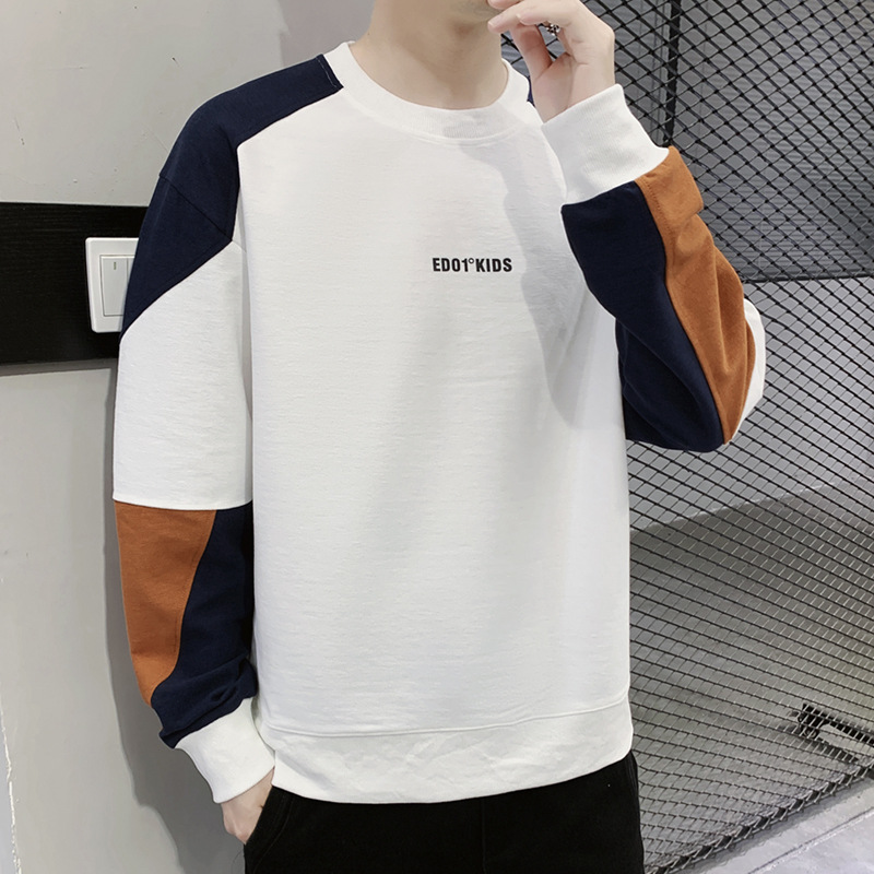 Herren Hoodies im Frühjahr und 2023, neuer Rundhals Langarm T-Shirt Trend, Herbstkleidung, Oberbekleidung mit Unterteil_voghion.com