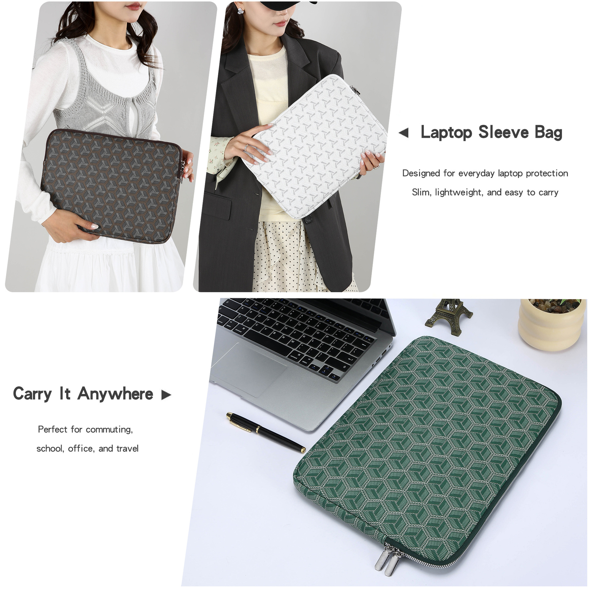 New Fashionable Lightweight Inner Bag 14inch 13inch Single-Shoulder Laptop Bag Gift Bag European and American Fashion Bags